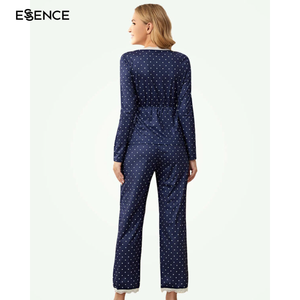 Custom Lace Trim Overlap Collar <strong>Maternity</strong> Linen Clothes Pajama Women Sleepwear Long Sleeve Nursing Breastfeeding Pregnancy - Product Image 6