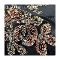 Luxe lourd brodé Sequin maille tissu hauts Cheongsam robes costumes 120gsm non tissé pour sacs mariages accessoires maison jouets