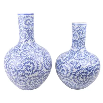 Florero de cerámica Jingdezhen de porcelana azul y blanca florero de cerámica