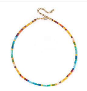 Venta al por mayor de collares de arcoíris para mujer, collares de clavícula con cuentas de diseño original bohemio, nuevos estilos - Product Image 6