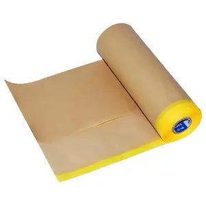 Dustproof Biodegradable Kraft Paper Masking Film Heat Resistance Waterproof Auto Protective No-residual For Painting