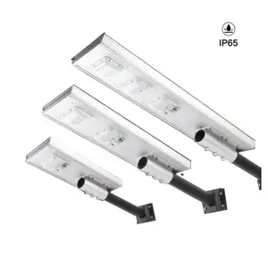 Hepsi bir arada güneş enerjisi yol lambası direği lambası alüminyum 50W 100W 150W entegre LED güneş enerjili sokak ışığı