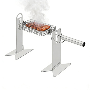 Panier à crevettes professionnel en acier inoxydable à prix abordable, avec pince pour barbecue, rôtissoire, grillade portable de poisson pour la maison et l'hôtel - Product Image 1