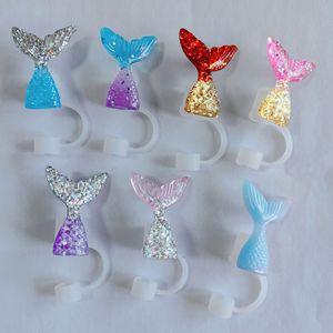 2024 nuevo diseño Mermaid Tail Straw Topper tapa <span class=keywords><strong>de</strong></span> paja para beber para vaso Stanley Cup 40 oz - Product Image 1