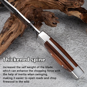 Cuchillo Bowie de Hoja Recta para Camping, Acero Inoxidable, Mango de Madera, 4mm de Grosor, Multiusos, OEM - Product Image 3