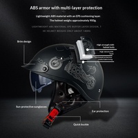Casque unisexe printemps/été pour moto/vélo électrique/scooter, demi-casque vintage léger en ABS, certifié 3C