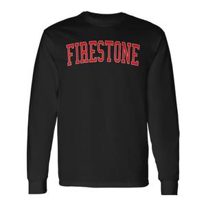 Maglietta a maniche lunghe Firestone rossa stile college effetto invecchiato - Product Image 2