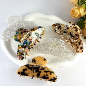 Hot bán thời trang mới Tùy chỉnh hình dạng màu sắc logo 10.5cm Acetate tóc Clip Claw Phụ Nữ Cần Thiết Acetate Claw tóc phụ kiện - Product Image 5