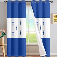 Rideau occultant en polyester satiné à motif drapeau national du Honduras, résistant à la chaleur, décoration pour salon, chambre d'enfant