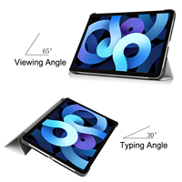 Étui fin personnalisé en PU pour iPad Air4/Air5 10,9 pouces, étui rigide pour tablette pliable à trois volets, protection contre les chocs, dos en PC rigide avec protection de l'objectif de l'appareil photo