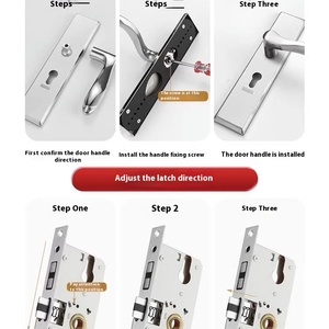 Universal Black Home Use <strong>Lock</strong> Set Silent Old-Style Three-Piece <strong>Door</strong> Handle Replacement For Bedroom Interior Old <strong>Doors</strong> - Product Image 4