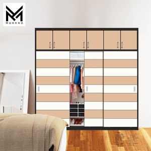 שקופיות מראה ארון דלת מותאם אישית חדר שינה זוגי לשלושה ארבעה Mdf ארון הזזה ארון דלת ארון - Product Image 6