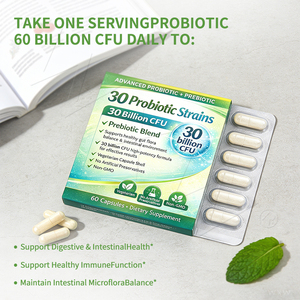 Probiótico Avanzado Prebiótico 100 Mil Millones de UFC 30 Cepas Enzimas Digestivas Salud Intestinal Apoyo para Mujeres OEM - Product Image 6
