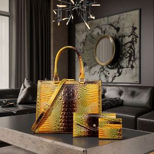 Conjunto de 3 Bolsos de Lujo para Mujer, Bolso Tote de Piel Sintética PU, Diseño Retro Elegante, Nueva Colección 2025 - Product Image 5