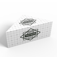 Boîte à pizza triangulaire personnalisée avec couvercle rabattable, en carton alimentaire, impression de logo personnalisée, emballage à emporter pour pizza