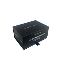 Boîte cadeau magnétique noire de luxe avec logo en feuille d'or, boîte rigide personnalisée pour produits de soin du linge, parfums et portefeuilles