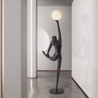 Lampe sur pied LED de sculpture humaine d'art design moderne, lampe sur pied LED verticale créative pour bureau, hall, salle d'exposition, postmoderne