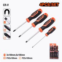 Mengeras peralatan tangan, 4 buah Set Obeng magnetik obeng Philips