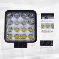 Vente chaude 4 pouces 48W 12V 24V carré LED travail lumière Spot lampe d'inondation conduite pour voitures camions remorques SUV bateaux 4WD Offroads