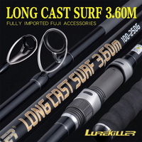 LureKiller Long Cast 3.6M 100-250g Tige FUJI entièrement importée Spirale en fibre de carbone X & Hi-power X Tige plus forte importée
