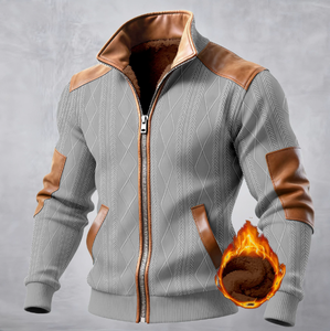 Veste décontractée à fermeture éclair en velours texturé, nouvelle collection automne-hiver pour hommes, style européen et américain, couleurs assorties - Product Image 3