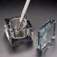 Nouvelle coupelle carrée en verre acrylique transparent pour poudre liquide, bol à cristaux, coupelle de lavage pour pinceaux à ongles, outil de manucure