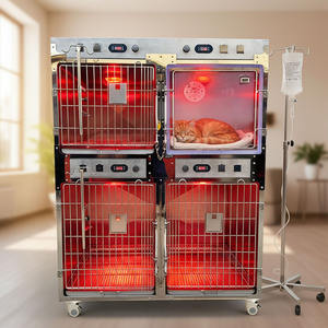 Hayvan Veteriner Ekipmanları Paslanmaz Çelik Evcil Köpek Kafesi Oksijen Yoğun Bakım Kafesi Hastalık Tedavisi İçin - Product Image 1