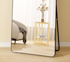 Specchio da Terra Decorativo ad Angolo Retto con Cornice, Grande Specchio Lungo ad Arco per Arredamento Casa - Product Image 5