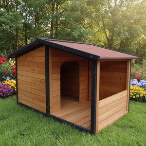 Caseta para Perros Clásica de Madera para Exteriores SDD011, Caseta para Perros de Madera Maciza con Acabado Resistente a la Intemperie y Piso Elevado para Uso en el Jardín - Product Image 5