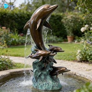 Grande <span class=keywords><strong>Fontana</strong></span> d'Acqua in Bronzo a Forma di Delfino con Tema Animale Moderno, Realizzata con Tecnica di Fusione per <span class=keywords><strong>Arte</strong></span> Paesaggistica da Giardino e Oggetto da Collezione - Product Image 1