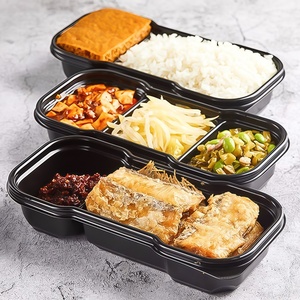 Contenedores de Almacenamiento de 3 Compartimentos para Envases de Alimentos Desechables de 4 Compartimentos, Caja para Empacar Alimentos - Product Image 1