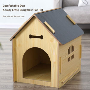 Lüks özelleştirilmiş kapalı/açık Modern ahşap Pet çadır kare desen katı ahşap köpek ve kedi evi - Product Image 2