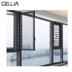 Fenêtres en alliage d'aluminium pour usage intérieur, design minimaliste, verre trempé, résistant aux ouragans, anti-vent, style à ouverture battante - Product Image 2