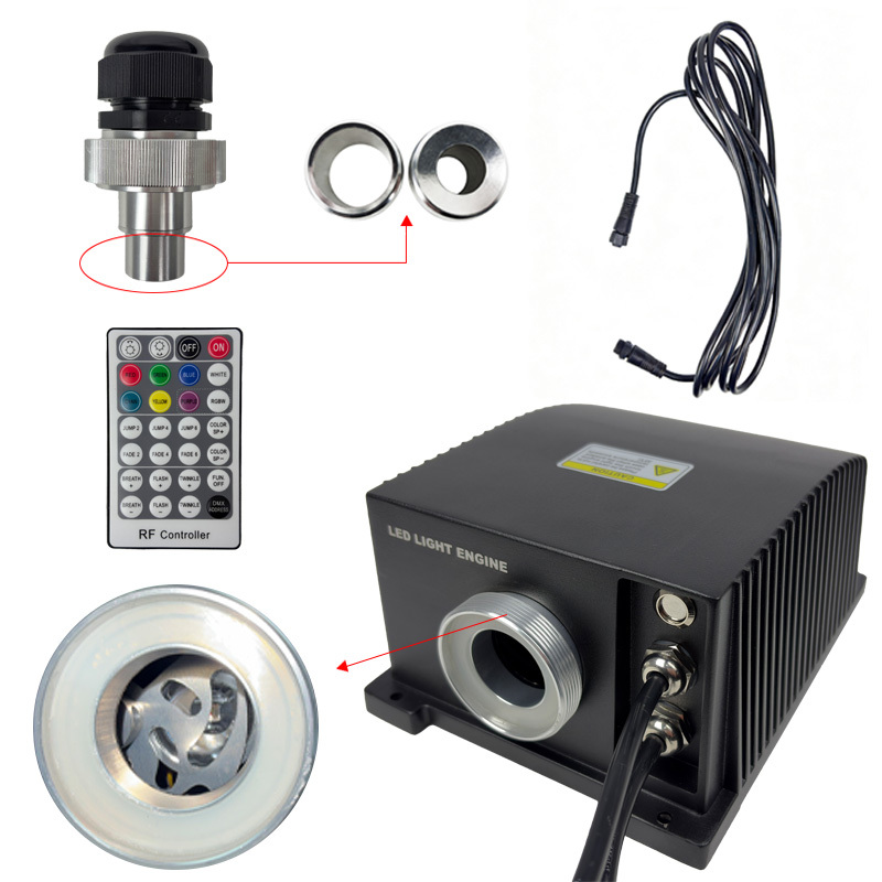 IP65 Swimming Pool Lighting System Plastic Fiber Optic Underwater Starlight LED Pool Floor Starry Sky Rated Dimmable Remote