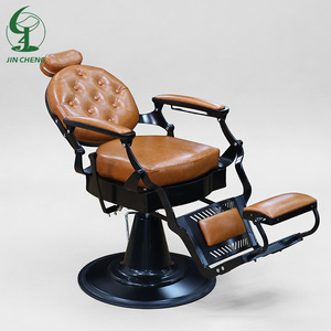 Sillón de Peluquería de Cuero Naranja con Mechones, Muebles de Salón de Belleza de Lujo, Silla de <span class=keywords><strong>Barber</strong></span>ía Resistente para Estilistas, Venta al por Mayor - Product Image 3