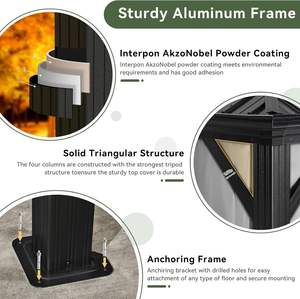 Gazebo à toit rigide <span class=keywords><strong>permanent</strong></span> en aluminium avec double toit en acier galvanisé pour patio, pelouse et jardin - Product Image 3