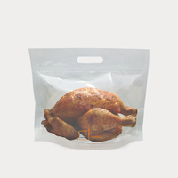 Poulet rôti anti-buée personnalisé Sac horizontal Poulet rôti grillé chaud au micro-ondes Pochette autoportante avec poignée