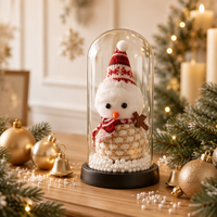 Décoration de Noël Bonhomme de Neige en Cloche, Cadeau, Finition Brillante, Veilleuse Décorative Bonhomme de Neige, Ornement de Bureau, Cadeau Créatif