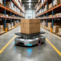 Robot AMR de levage rotatif laser SLAM avec charge utile de 400 kg, batterie LiFePO4 à charge rapide, manutention automatique en entrepôt, AGV