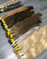 Russe PLATINE BLONDE vierge humaine Double dessiné coupé en vrac cheveux humains bruts pleine longueur de 16 ''à 34 pouces