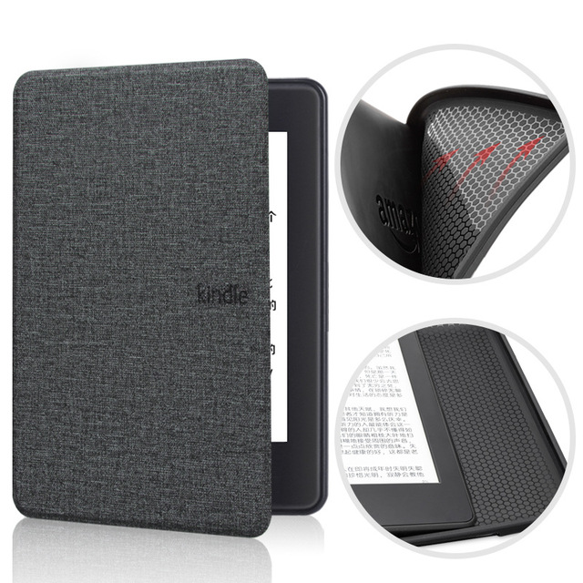 Slim Shell Case for 6" Kindle Premium Lightweight PU Fabric Leather Cover with Auto Sleep Wake Kindle Paperwhite 2018 E-Reader