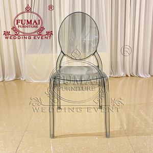 Transparent Acrylic Hotel <b>Chair</b> Modern Solid Back Tapered Leg <b>Stackable</b> Indoor Furniture - Product Image 5