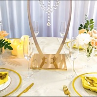Centre de Table Floral Mariage Support en Métal Doré pour Décoration de Fête à Domicile