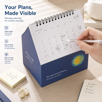 Calendrier de bureau personnalisé en forme de maison, reliure spirale, impression couleur intégrale, fabricant de calendriers de bureau de forme unique