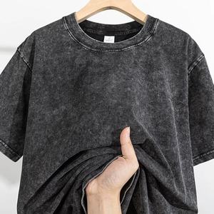 T-shirt de l'équipe ShengShi lavage à l'acide col rond régulier 320g gymnastique rétro douce personnalisée avec logo personnalisé achat t-shirt en vrac pour l'équipe - Product Image 6