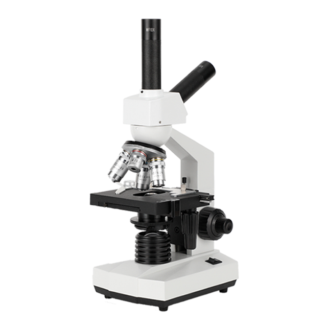 Professional Laboratory Monocular Microscope Equipped with Halogen Lamp & LED Light,Support TV Output for Biological Observation