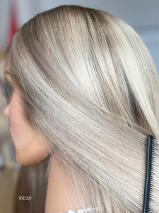 Shy 12-Inch Bob <b>Wig</b> Hot Selling <b>Blonde</b> Color Virgin Hair Transparent Lace Bleach Knot Women Salon Quality Direct Stock Straight - Product Image 5