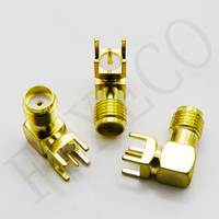 Conector RF en Ángulo Recto de 90 Grados SMA PCB FOXECO, Adaptador Eléctrico Macho-Hembra en Forma de Codo