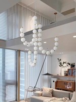 Décoration résidentielle personnalisée Collier de perles de luxe Lustre créatif Hôtel Duplex Bâtiment Villa Led Acrylique Suspension