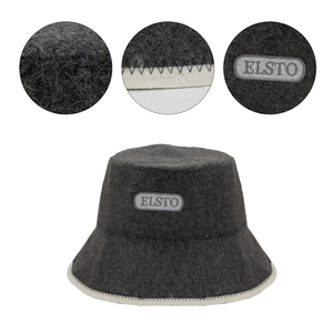 Lujo Ecológico 100% Lana Fieltro Spa Sauna Sombrero Logotipo personalizado Bordado Gorra ajustable Suave y reutilizable para el cuidado del cabello - Product Image 2